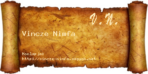 Vincze Nimfa névjegykártya